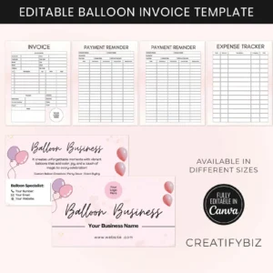 Printable Balloon Invoice Template