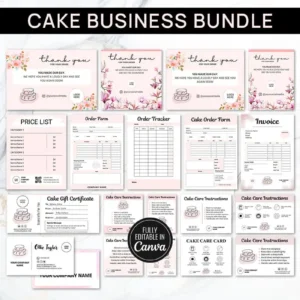 Editable Cake Business Canva Bundle Template