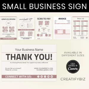 Editable Small Business Sign Bundle