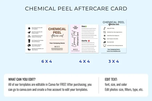 Chemical Peel Aftercare Card