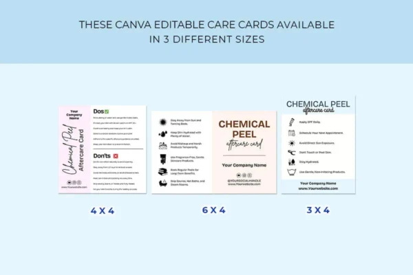 Chemical Peel Aftercare Card