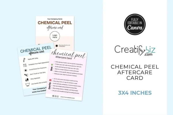 Chemical Peel Aftercare Card