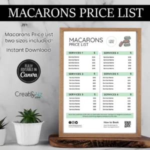 Macarons Price List Template