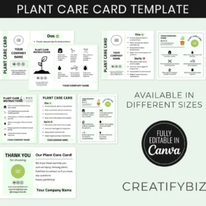 Plant Care Card Template